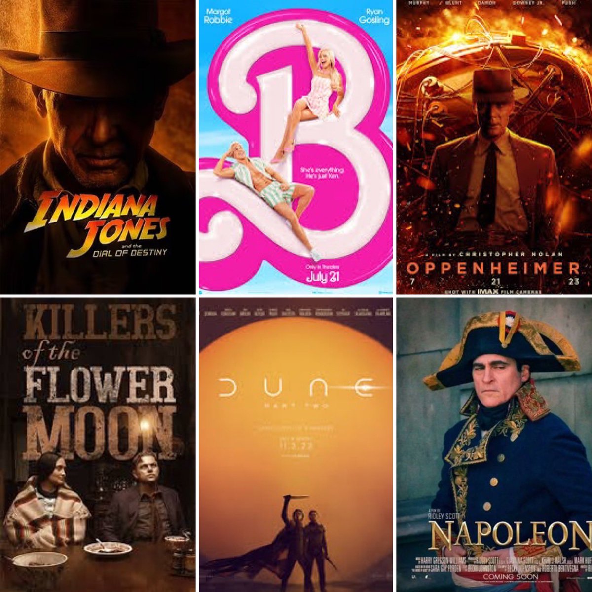 2023 is the best movie year in a while. I’m so excited about all of these!! #killersoftheflowermoon #barbie #oppenheimer #dialofdestiny #dunepart2 #napoleon #movies