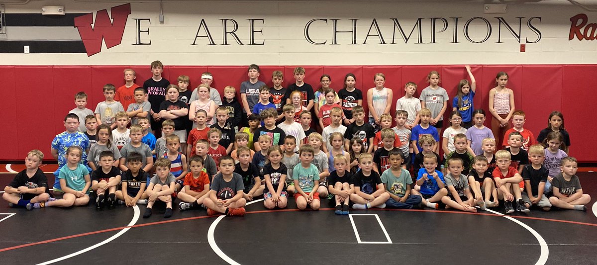 One “look tough” pic and one “look crazy” pic and I am not sure which one is which….Had 95 kids in and out of camp all week. Hopefully, they had a great time. I appreciate every adult and HS wrestler that came in and helped. Man, we needed it!😂 Love Raider Wrestling!💪🏼