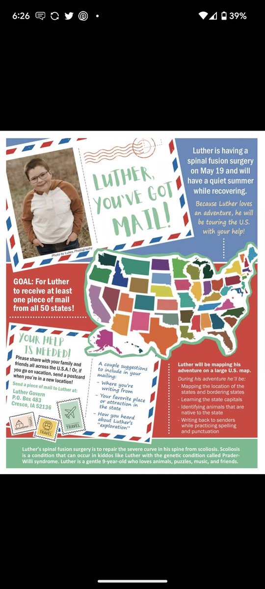 If you live anywhere besides Iowa .. Please consider doing a little favor to make this local boy's wish come true😁 thanks in advance if you can help!!