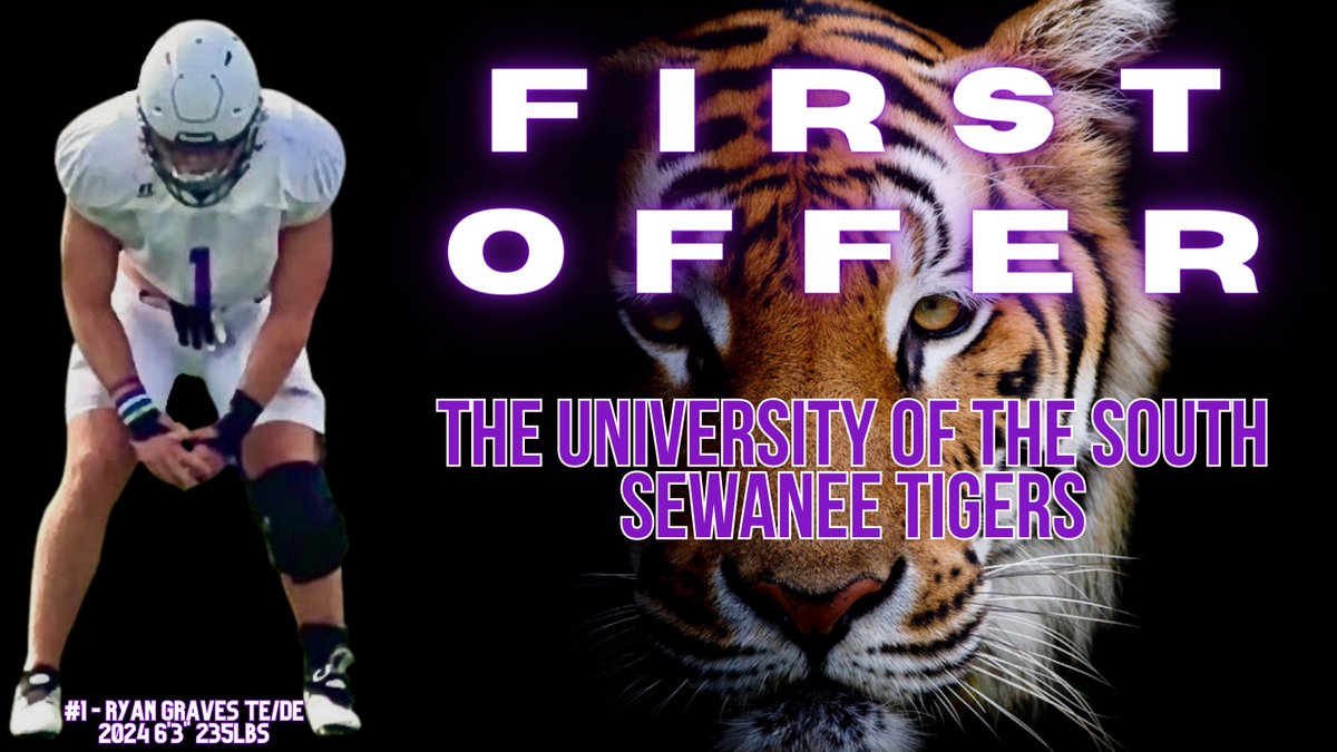 ryanSgraves16's tweet photo. After battling to get back on the football field for over a year and a half, I've received my first official offer from @SewaneeFootball.  Thank you @OLCoachHall and @CoachMacSewanee for believing in me! #poundtherock  @Coach_DGaither @CoachGC_Hobbs @jacobfloyd_ @RodgersSewanee @SewaneeTigers @CBluffFootball @BluffRecruits @RecruitsBluff @TreyWeed @travisraley @jakemccroskey @chrisgriffin24 @coachkczar @derek_tiller @RecruitGeorgia @dj_BluMajik @Bill_Murphy313 @GeorgiaPrepMag @PrepRedzoneGA @lukewinstel @TorranceMarable @GAEliteClassic @NEGARecruits @recruitNE_GA @GACACoaches @ConnorC_Jackson @JeremyO_Johnson @waldrop_parker @williford_caleb @KT_Thompson14 @NoahJDavis @AidenWillis126 @Ccook_05 @connorcgriffin @marbour84 @KyariWillis @CalebCo44819914 @jackhammy11