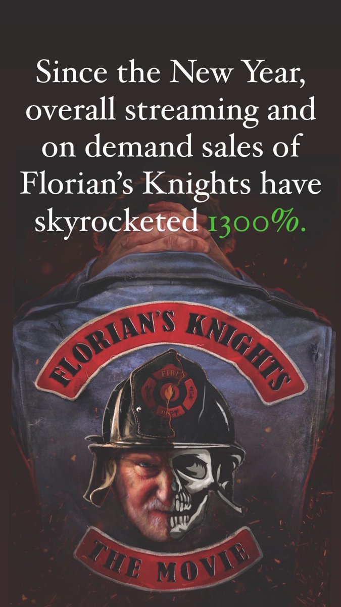 North American streaming and sales of Florian's Knights are +1300% in 2023!

You can watch "Florian's Knights" streaming Amazon Prime (USA), Tubi, and on demand Apple TV, YouTube, and more.

#firefighting #EMS #firstresponders  #ptsdawareness #motorcycles #mentalhealth