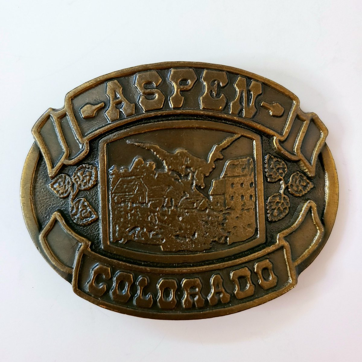 Posting this cool Aspen belt buckle in my shop soon. #Aspen #aspencolorado #rockymountainhigh #vintagebeltbuckle