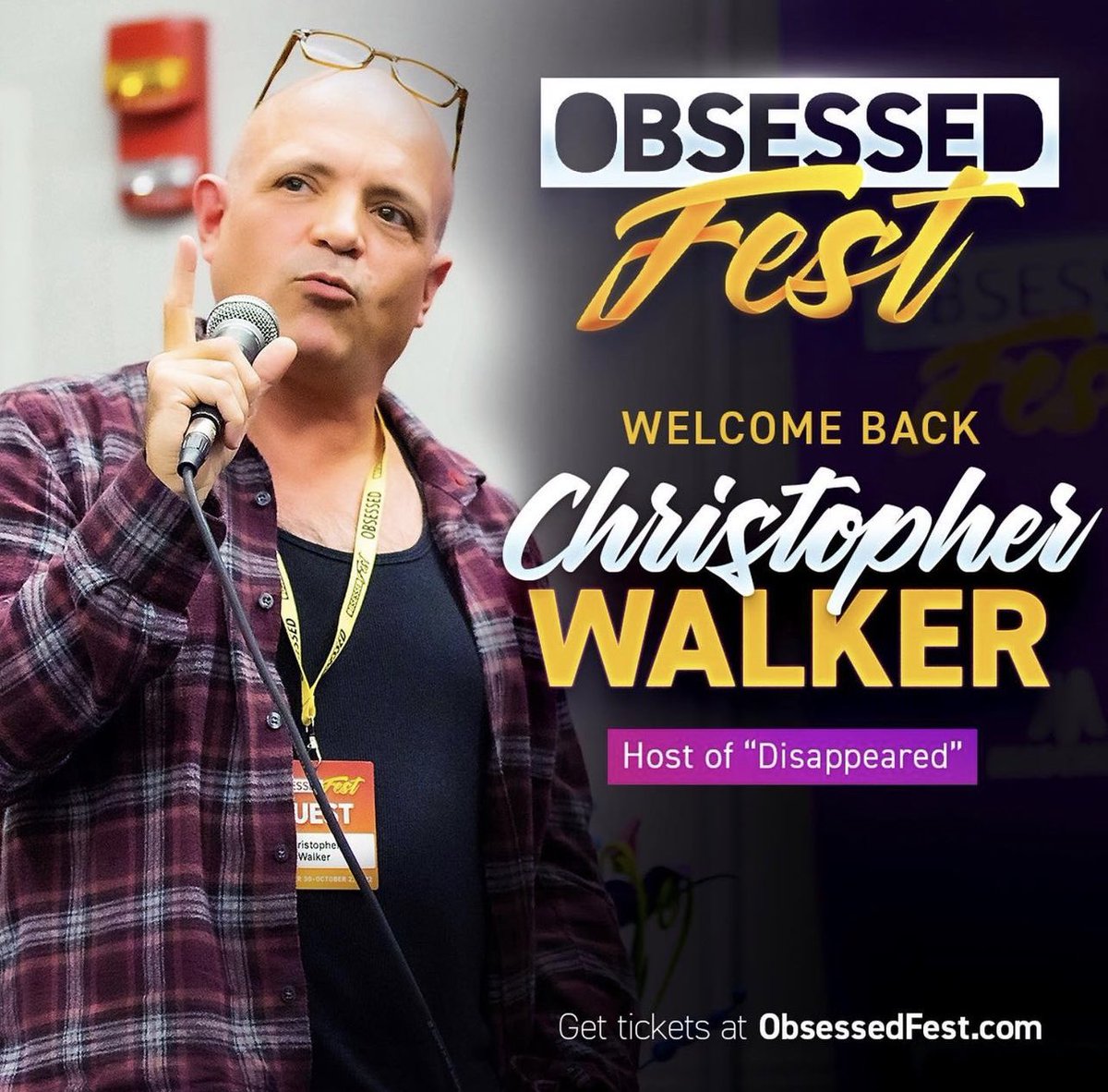 ObsessedNet's tweet image. .@VoiceofWalker — the voice of #Disappeared! — returns to #ObsessedFest 2023! We’ll see you in Dallas, Christopher. Do you all have your tickets yet!? 🎟️