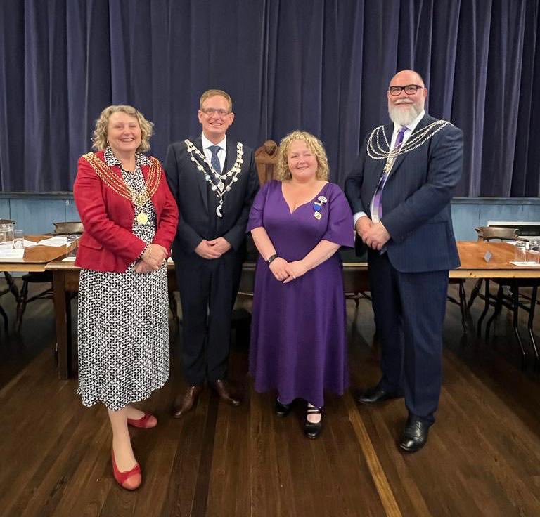 Last engagement as Lord Mayor and Deputy , meeting the new Town Mayor of Torpoint . That’s it , it has been a great year 😊
