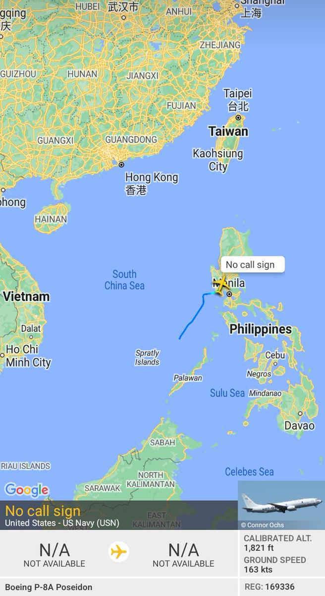 Oceanworldfree's tweet photo. 🇺🇲USN 169336 #AE5C62 returned to #ClarkAirBase after patrolling #SouthChinaSea
Boeing P-8A Poseidon https://t.co/8adfHNwqVx