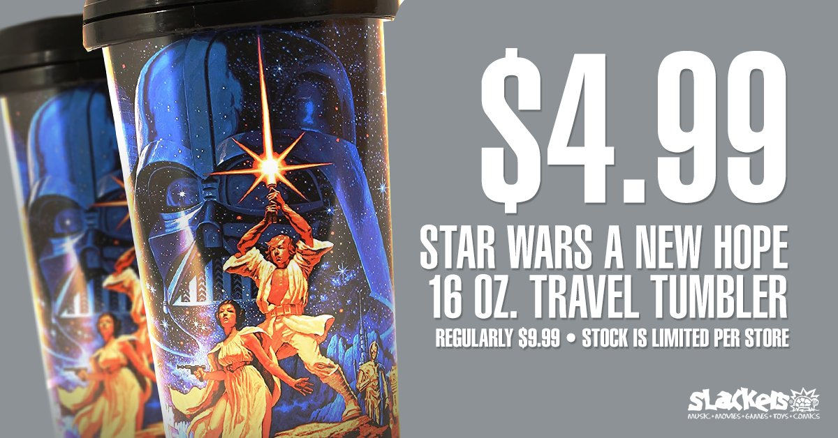 There is still time to get our featured item of the month for only $4.99! When June hits, these Star Wars tumblers will go back to $9.99 each.

🐢🎮🎶🎥
buff.ly/3ZHLhM4 
#Starwars #mug #tumbler #waterbottle #retail #figureofthemonth