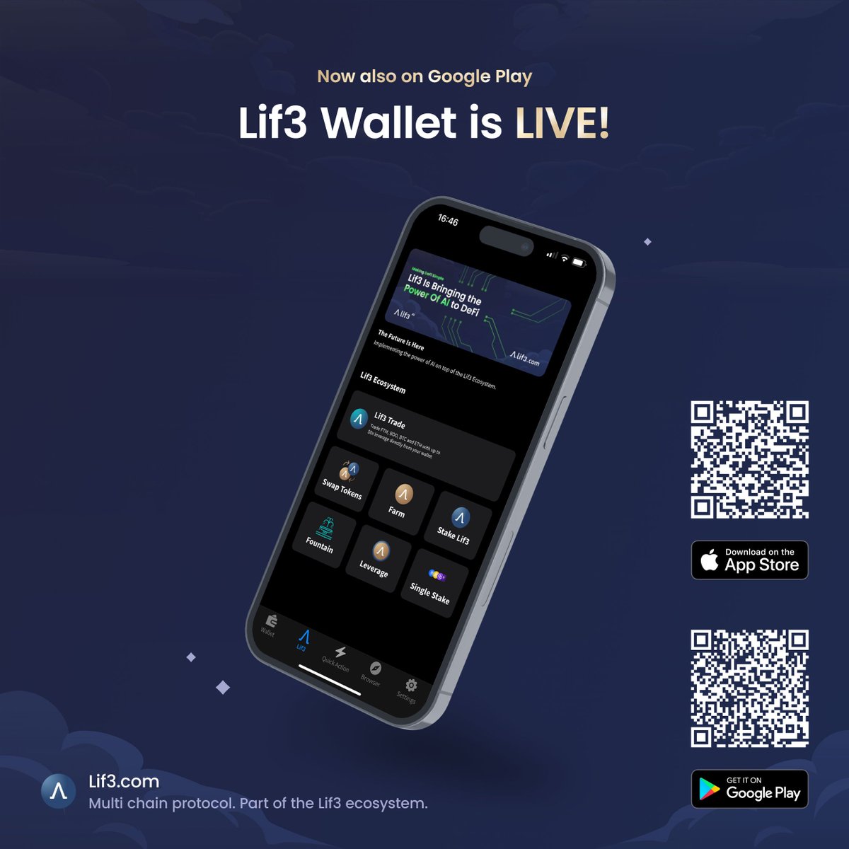 𝐋𝐢𝐟𝟑 𝐔𝐩𝐝𝐚𝐭𝐞𝐬

Lif3 Wallet on Google Play:

Lif3 Wallet can now be downloaded from the Google Play Store for all our Android mobile friends.

Download Link- play.google.com/store/apps/det…

1/8
