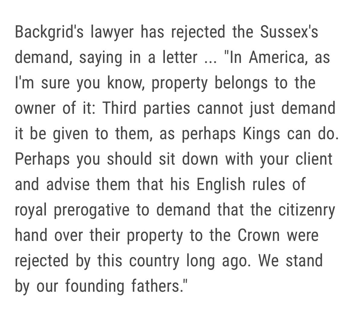 I promise this is worth the read. Harry &amp; Meghan had their lawyers fire off a letter to the paparazzi agency that followed them last night, demanding all of their footage. 

This is how the agency responded:
(Yes, it’s real) 😂😂