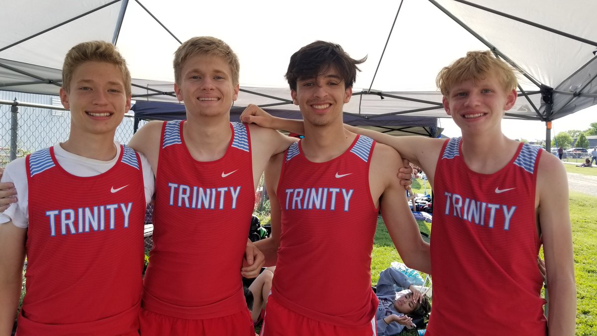 TrinityTrack19's tweet image. 4x800 @TrinityCatholic Regional Runner-up qualifies for 2A State Meet Congratulations @BrendanKiser3, MaxRyan, Cameron Kiser &amp;amp; @GodinaJonah @hutchsp