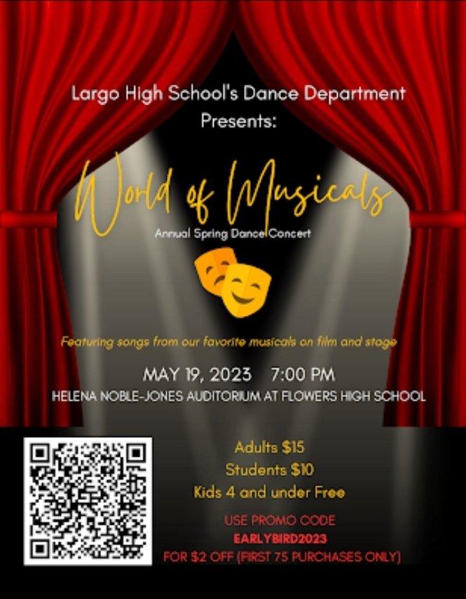 Largo High School will host their Spring Dance Concert on Friday, May 19th at Charles Herbert Flowers High School at 7pm. Make sure you purchase you ticket, we'd love to see you there! <a href="/pgcps/">PGCPS</a>  <a href="/PGCPSCurriculum/">PGCPS Department of Curriculum and Instruction</a> @PGCPS_DCPA <a href="/DanceAtLargo/">Dance At Largo</a>