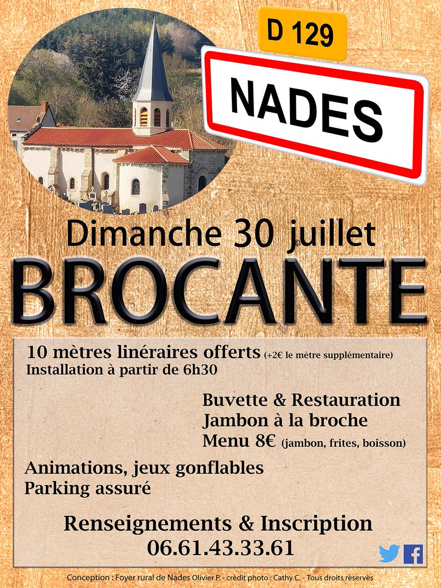 NADES_03's tweet photo. #brocante @F3Auvergne @Allierdpt @03attractivite @officedetouris5 Dimanche 30 juillet #Nades @lamontagne_fr @FBAuvergne https://t.co/NPlOIvw0Vu