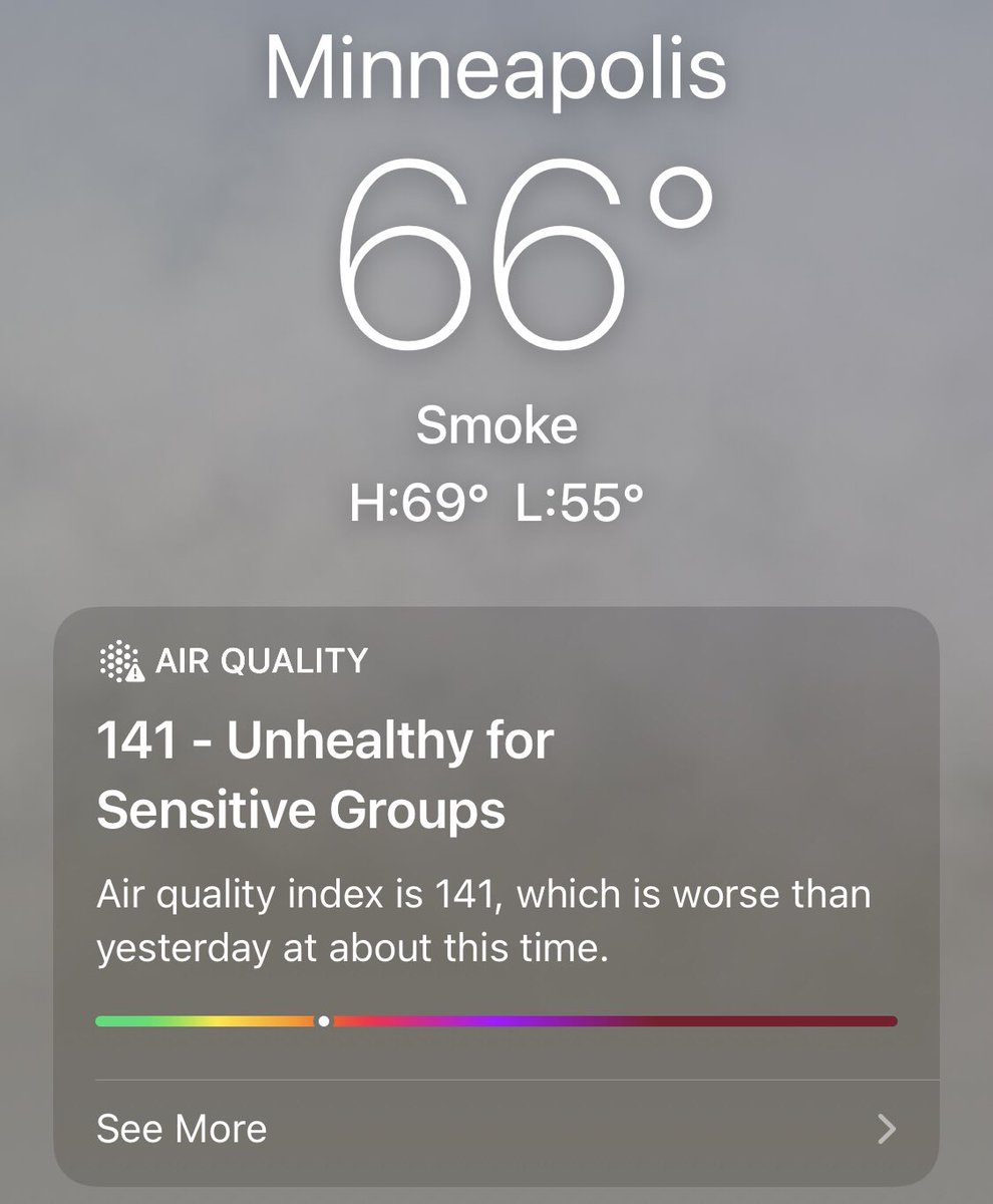 My ❤️ goes out to those w/ #pulmonary conditions & who are navigating other concerns that ⬆️  health risks of #ClimateChange. #Environmental hazards impact us all, but some > than others, even when they’re seemingly far away. 

#wildfires #Canada #AirQuality #ClimateChangesHealth