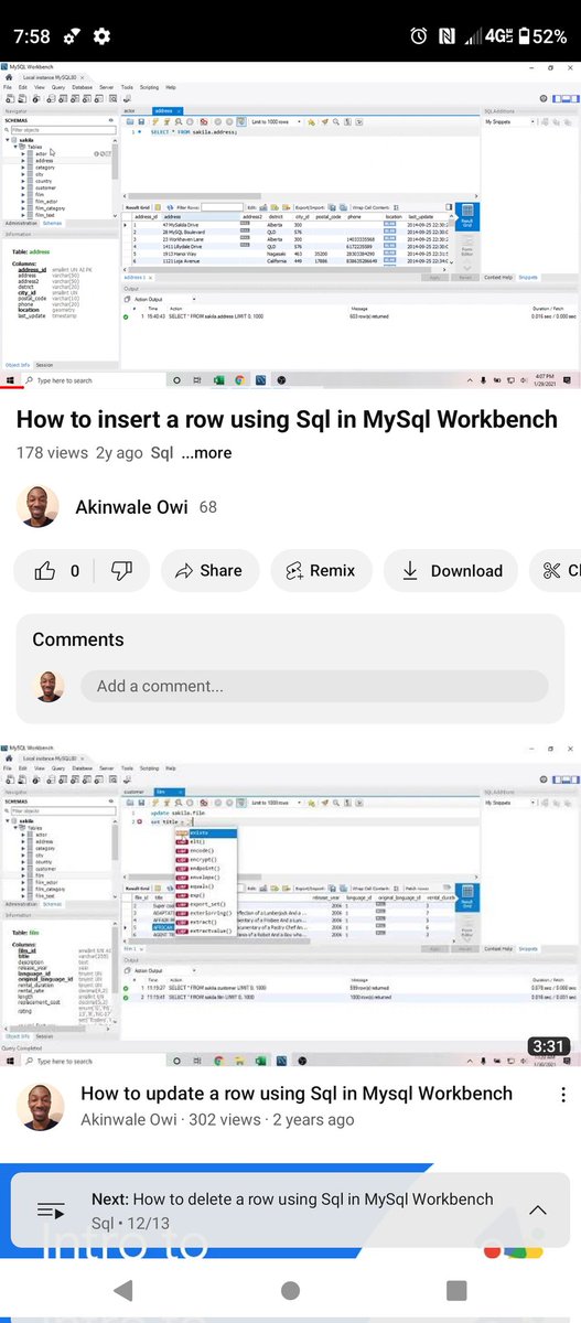 WallyOwi30's tweet image. youtu.be/Z2xXID3TlAY #sql #mysqlworkbenchtutorials #mysql
