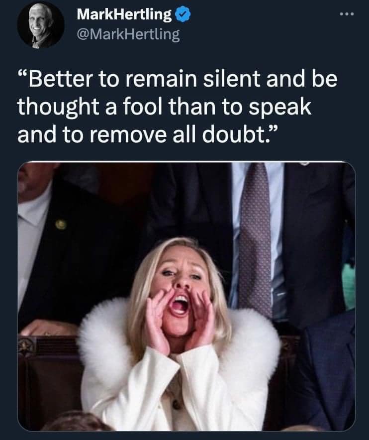 EvilCorbettWILK's tweet photo. @MeidasTouch @healthcareicare @RepMTG 🤣🤣 #ImpeachmentWeek 🤣🤣 https://t.co/ARuwy8fG4g