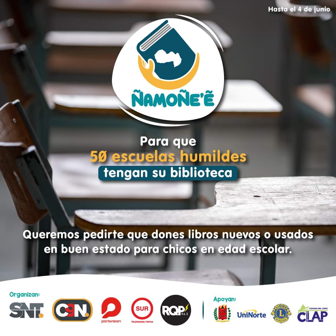 bomberosk9's tweet photo. Nos sumamos a la campaña Ñamoñe'ê Paraguay, impulsada por el grupo #Albavisión, con el apoyo de la Universidad del Norte, @AmarillosCBVP y el Club de Leones. 

📚 Esperamos tus donaciones para esta campaña que busca juntar libros para 50 escuelas humildes del país.🇵🇾
#Somos9nacia https://t.co/jlw5d6GlEC