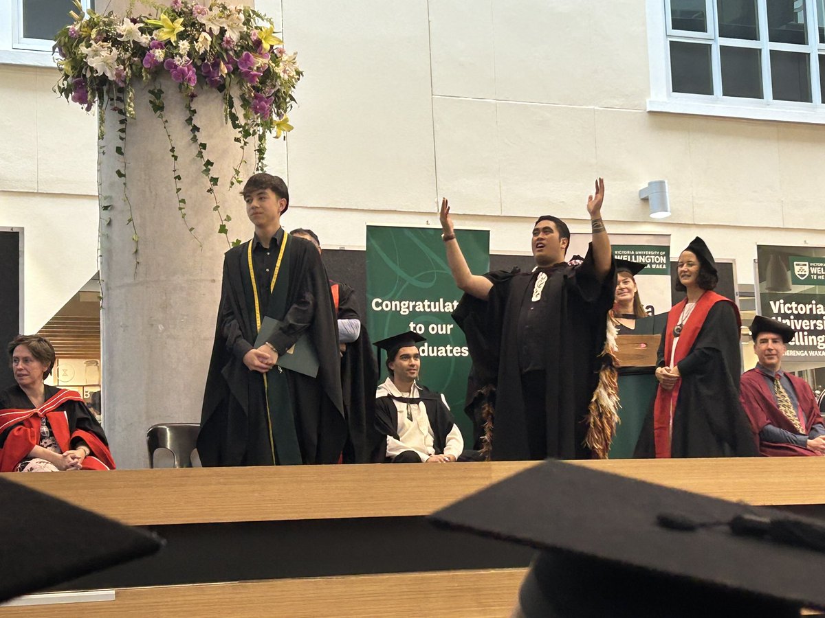 TarahNikora's tweet photo. Love you son Tūhei ngā mihi maioha Ngai Tauira, Dr Mike and @AwanuiTH #wellingtongrad #maniapoto https://t.co/Aa9bl7ZxKE