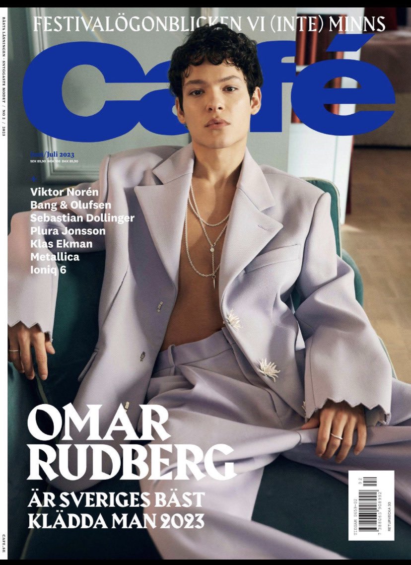 Omar Rudberg on the cover of Café Magazine.