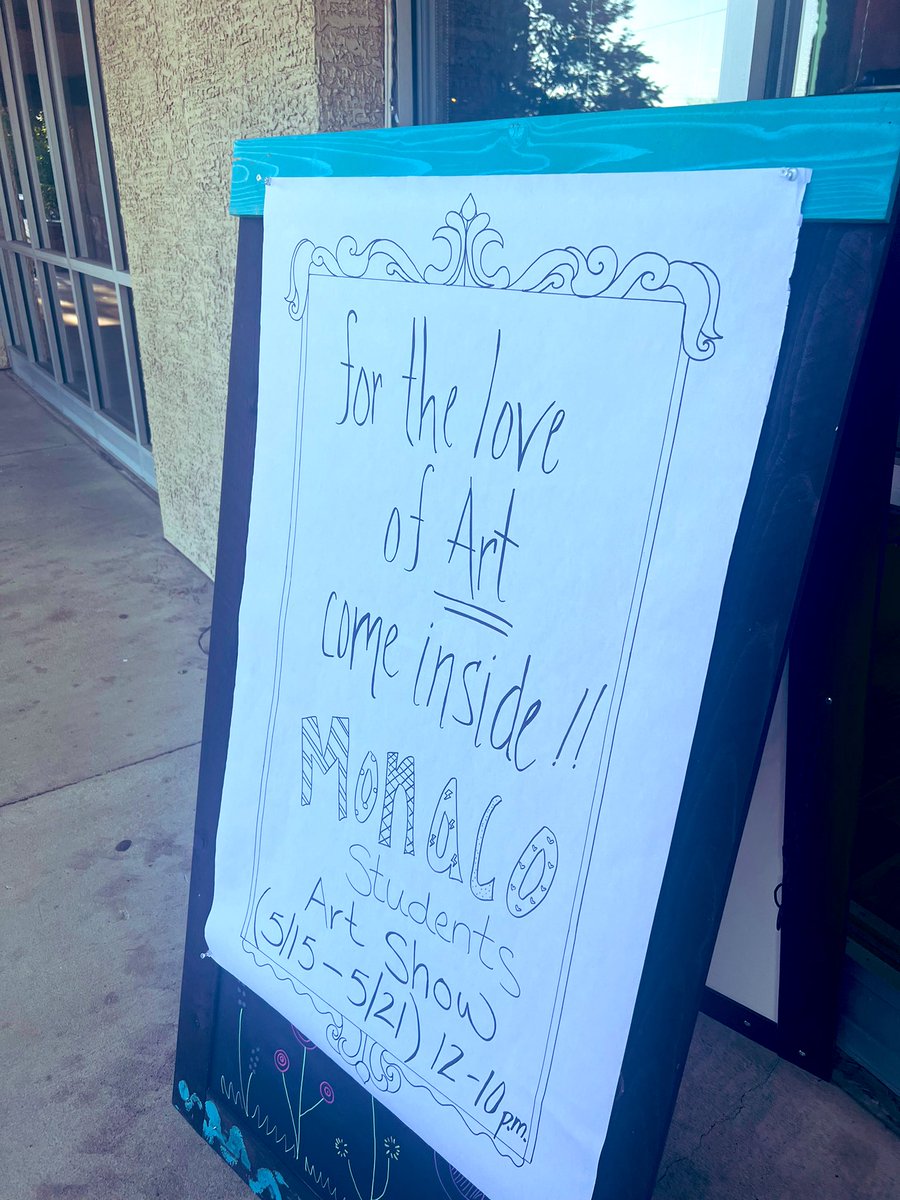 MonacoArtStudio's tweet photo. Some “sweet” art work created by our  @aubrey_mes artists is showcased at our favorite local froyo shop, Pooky’s! It’s a fundraiser too! Head over to see some art that will make you drool and then satiate that craving with something Pooky-licious through 5/21! @aubreyisd https://t.co/xIOGbhEGuW