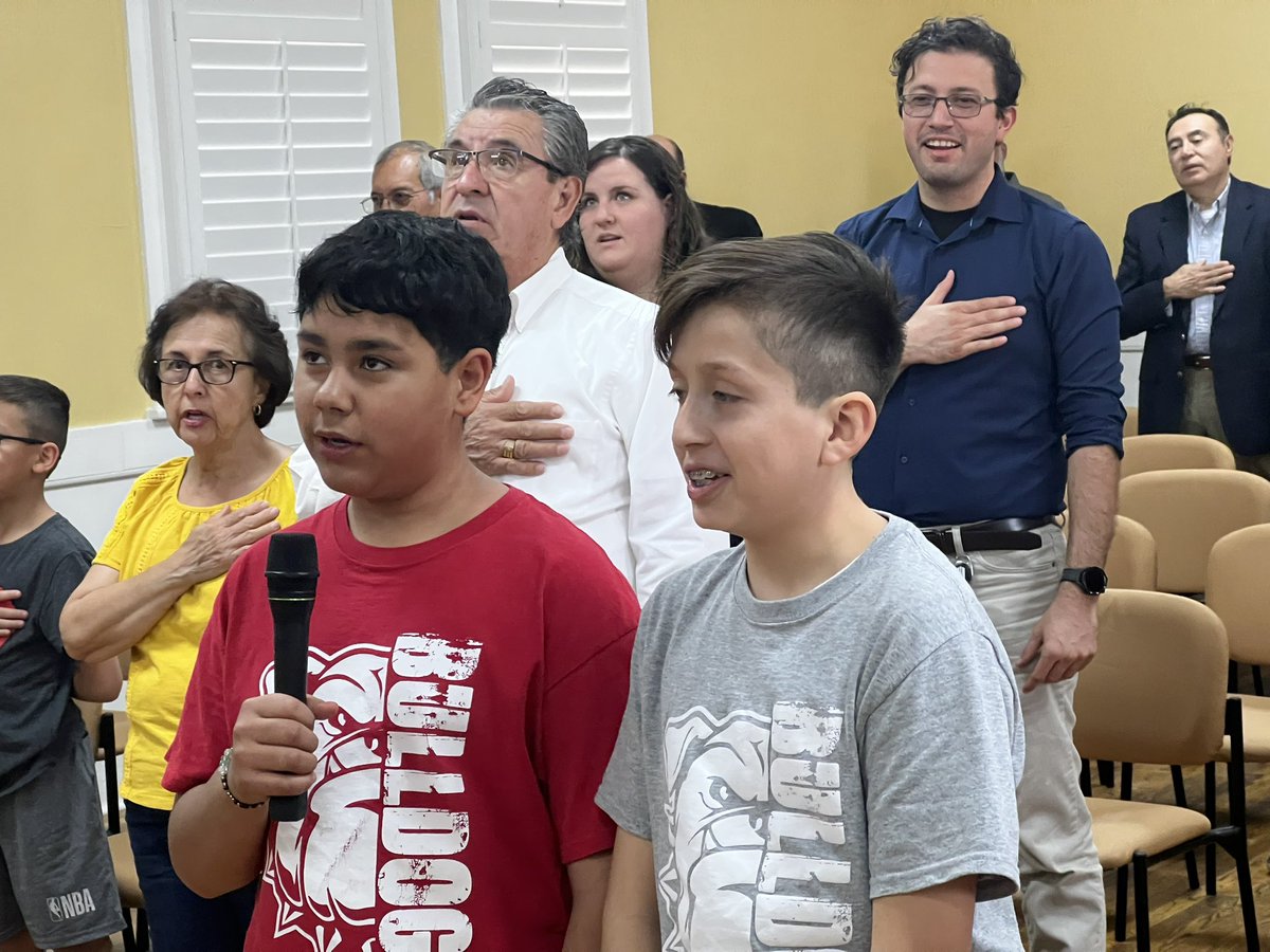 City_of_Socorro's tweet photo. Thank you to @Socorro_Middle for leading us in this afternoon’s pledge of allegiance and Texas pledge! Go Bulldogs! https://t.co/NPtFFo9j8v