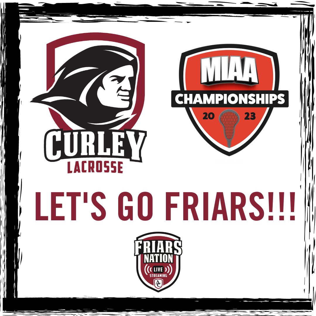Wish we could call the big game on Friday but we will be too busy cheering for our Curley Brothers!!!  So we will let our MIAA friends handle this one…The game will be livestreamed at Lacrosse All Stars buff.ly/41R3szO  and Five Star buff.ly/3OkjqQ5  #GOFRIARS