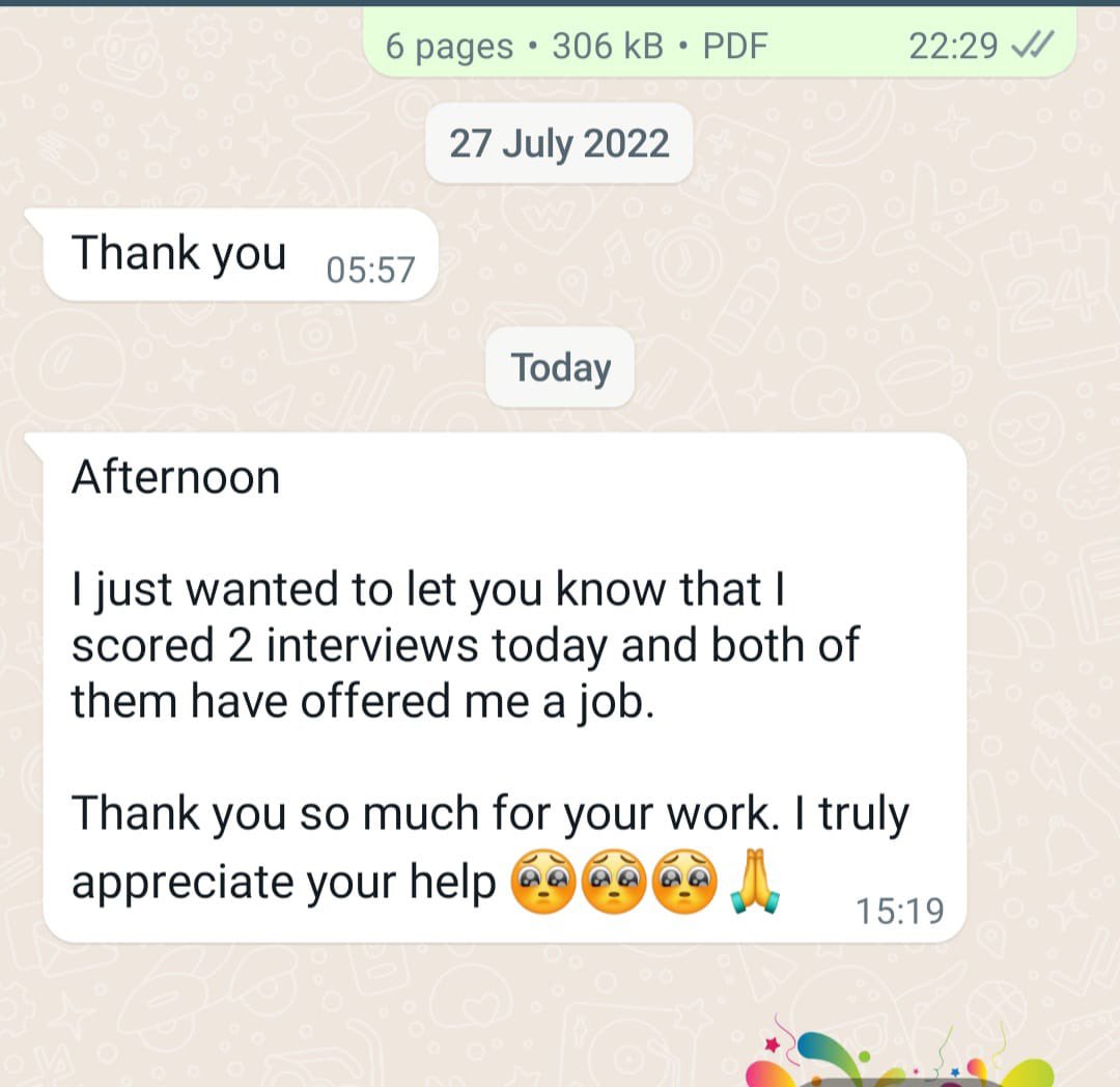 ZamakonkeK's tweet photo. Allow Experts to Revamp your cv to Increase your chances of getting Hired!

Cover letter costs R50📝❤ 
CV (Prices From R80)📝❤

Whatsapp link:📲(https://t.co/VoTRcKRbyy) or 078 848 6818 

[TESTIMONIES, VIEW THE THREAD] https://t.co/Xg0Zg9O0BE