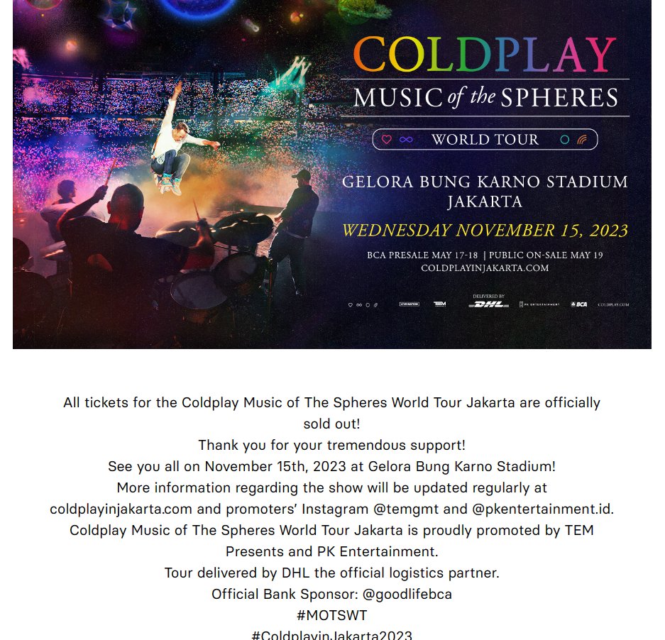 togardinho's tweet photo. Zonkkk 
#ColdplayInJakarta #Coldplay https://t.co/fEoHdDjHSm