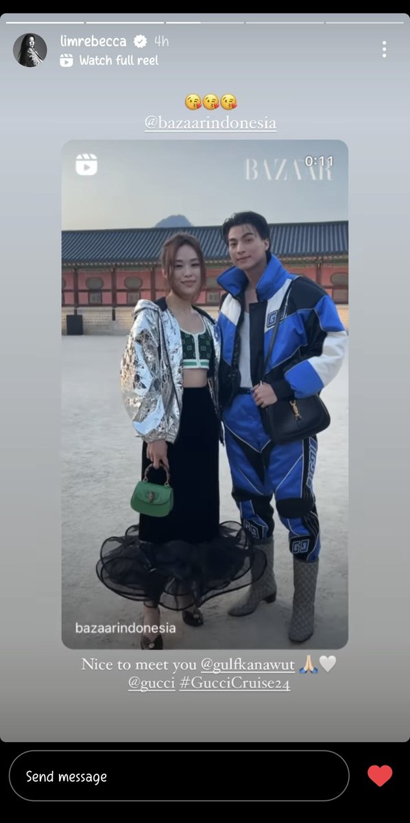 sweaterpaws_97's tweet photo. Rebecca Lim: "Nice to meet you @.gulfkanawut 🙏🏻🤍"

GULF GUCCI CRUISE SHOW
#GULFxGUCCICRUISE24
#GucciCruise24
@Gulfkanawut @gucci
#Gulfkanawut
#RebeccaLim https://t.co/SvQa60iu3D