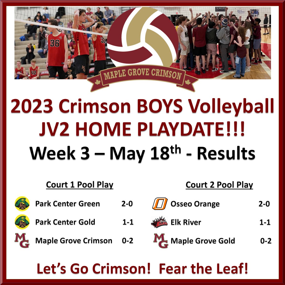 crimson_vb's tweet photo. Week 3 of the JV2 Boys Volleyball League! A new gym but the same blast on the courts with super great fans! So much improvement in such a short time for these guys! Love having them at the Grove this year!
#crimsonvb #FearTheLeaf #boysvolleyball #CrimsonBoysVB #JV2 https://t.co/6qVfduwZct