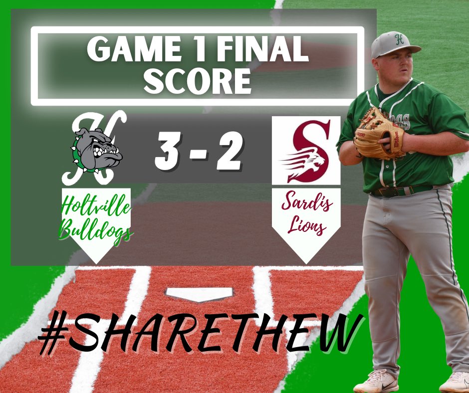 holtvilleBaseB's tweet photo. Bulldogs come back in the 7th to win!   @tannerpotts3 was named the player of the game. https://t.co/eIxn42otsI