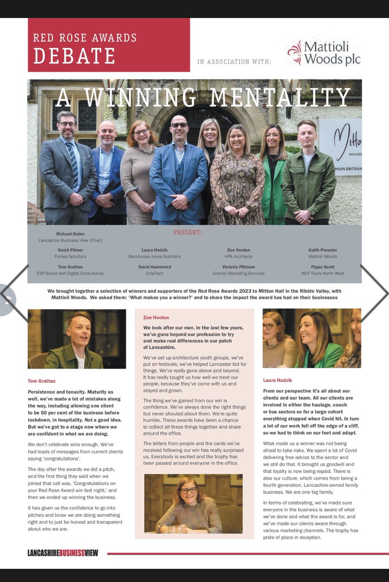 Delighted to feature in @LBVmagazine  winners table article  esp with 3 lancaster district based businesses @redroseawards #lancashirebusiness @LancasterCC #lancaster #architects