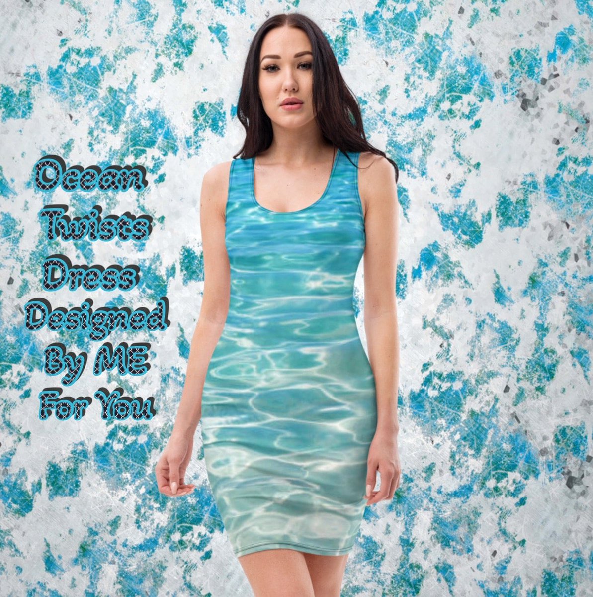 Excited to share the latest addition to my #etsy shop: Ocean Twist Sublimation Cut &amp; Sew Dress #blue #bacheloretteparty #thanksgiving #white #streetwear #shortsleeve #crew #infinity #linen etsy.me/3WlhNDO