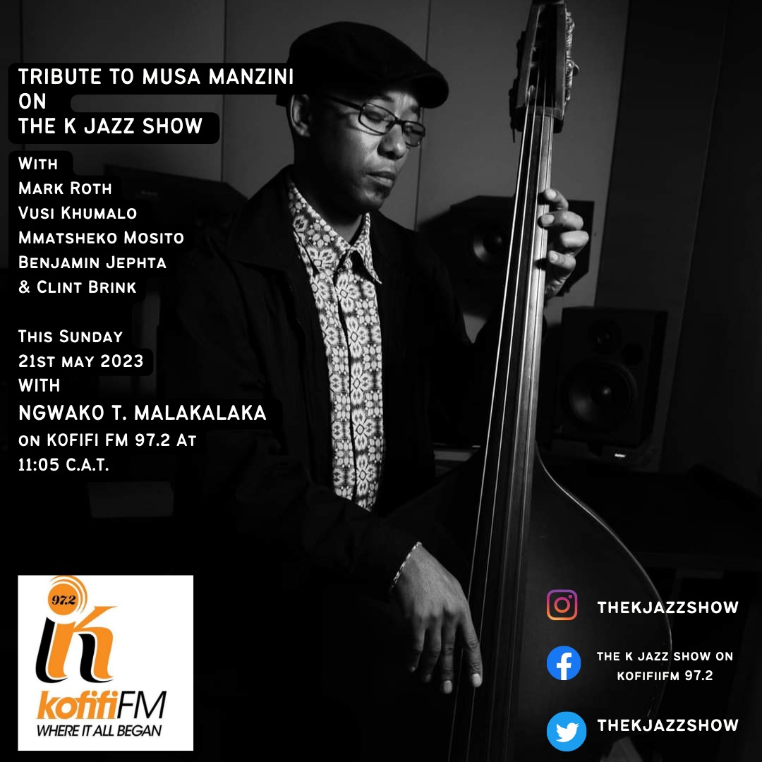 officialngwako's tweet image. This sunday, we pause for a moment to remember a friend, a colleague, and a mentor.

South African musician @musamanzini.

We are joined by special guests, 

@mmatshekomosito 
@benjaminjephta 
@clintonthebrink 
#MarkRoth
&amp;amp; Bab' #VusiKhumalo 

As they pay tribute to the life and