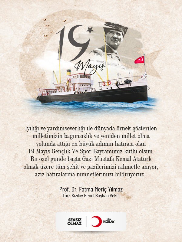 Gazi Mustafa Kemal Atatürk'ü saygı ve sevgi ile anıyor; 19 Mayıs Atatürk'ü Anma, Gençlik ve Spor Bayramımızı kutluyoruz! 🤸 ⛹️ 🤾 #19Mayıs 🇹🇷 #KizilayKadın