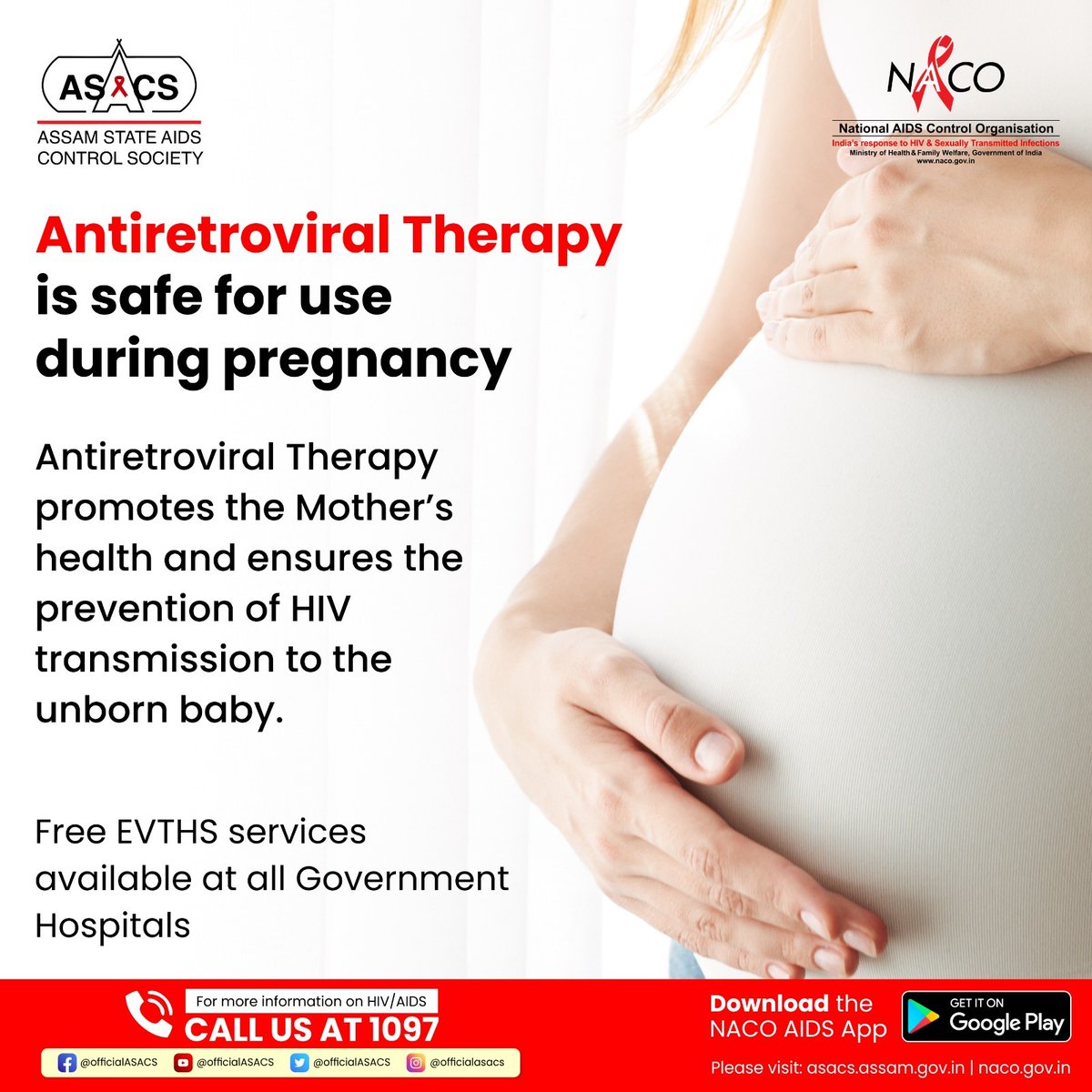 Antiretroviral therapy (ART) use during pregnancy is generally considered safe and highly recommended for pregnant women living with HIV.

#ASACS #ART #antiretroviraltherapy #AIDS #MothersHealth #Pregnant #Assam #healthcare