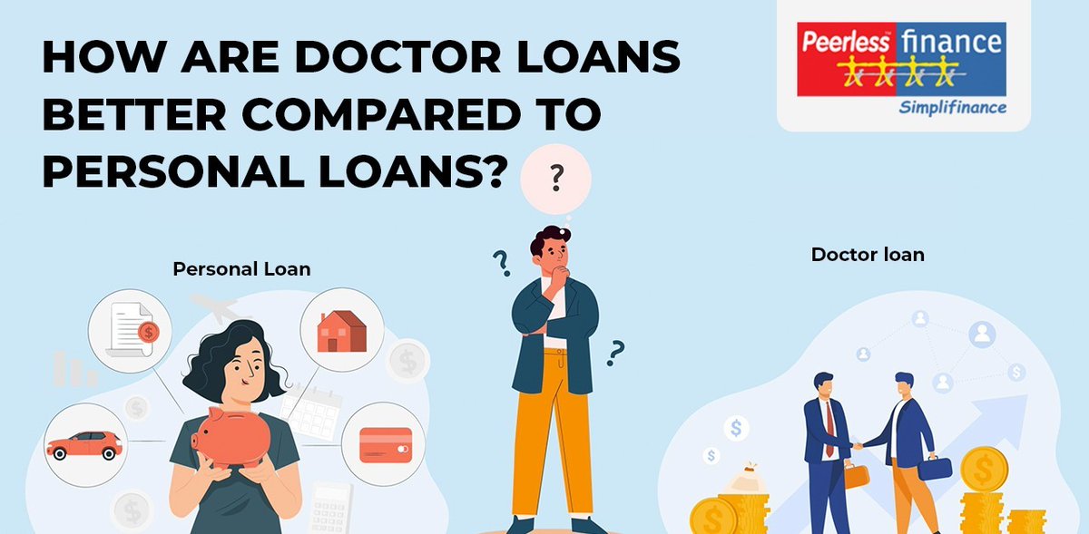 PeerlessFinance's tweet photo. Decide which one is better to go for as a doctor - A personal or Doctors Loan to upgrade your career. Click on the link: https://t.co/BgA6TUCo78 to read.

#PeerlessFinancialServicesLimited #doctorloan #professionalloan #financialaid #healthcare #kolkata #blog https://t.co/jeP7W43KUX