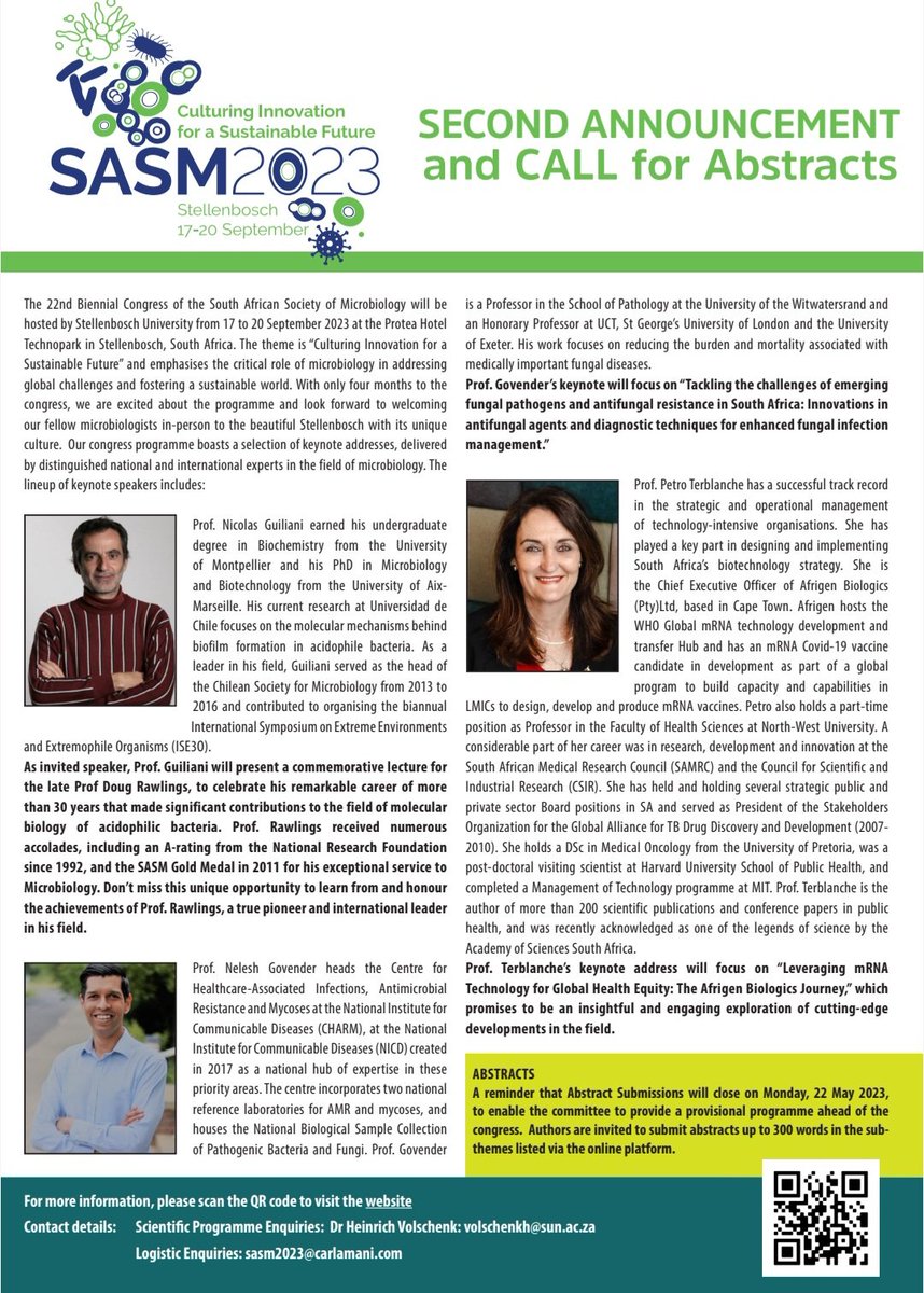 "Exciting news! 📢 Here is the 2nd announcement for #SASM2023 highlighting the exciting lineup of confirmed keynote speakers!