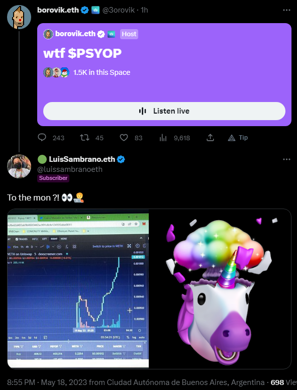 remiliolover999's tweet photo. this is who you're competing against when you're trading shitcoins; an Argentinian man who is twitter subscribed to a Punk, takes photos of his laptop screen using his phone, then posts them next to a unicorn memoji, while spelling "moon" wrong. he's out trading you, retard. https://t.co/JgME9sZtfQ