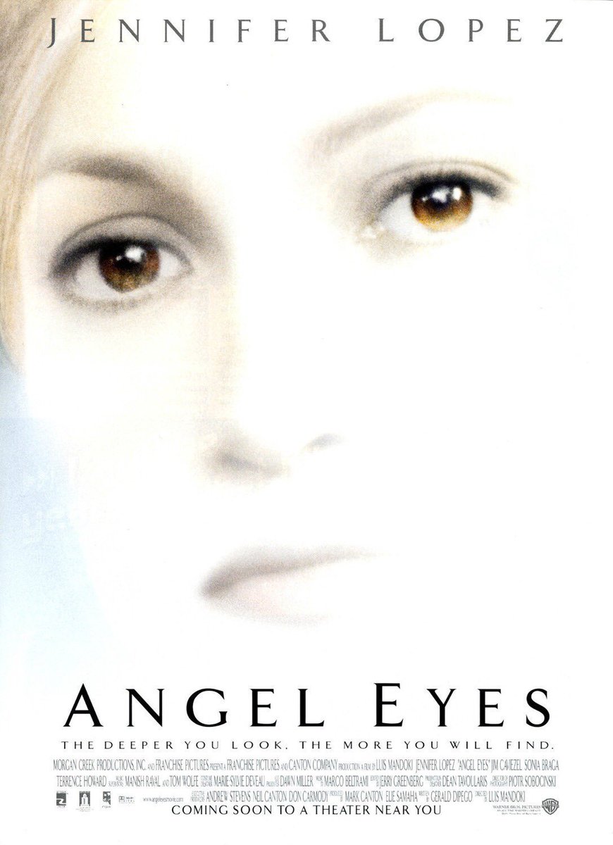 🎬MOVIE HISTORY: 22 years ago today, May 18, 2001, the movie 'Angel Eyes' opened in theaters!

#JenniferLopez #JimCaviezel #SoniaBraga @terrencehoward #JeremySisto #MonetMazur #VictorArgo #ShirleyKnight #DanielMagder #KariMatchett #GuylaineStOnge #JeremyRatchford #PeterMacNeill