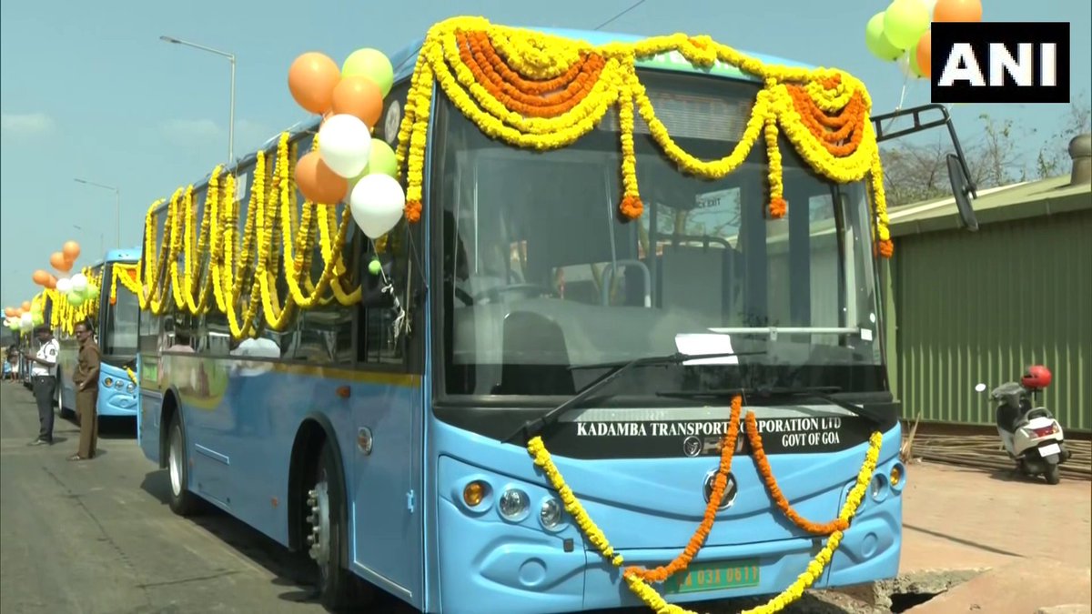 htTweets's tweet photo. #Goa CM Pramod Sawant flagged off 20 #electric buses at Cujira Bus Stop in Bambolim 

(ANI) https://t.co/JfbmPVaTQX