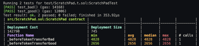 Anyone else not going to sleep tonight because Ben's $PSYOP token contract is adding an additional unnecessary ~2,000 gas to every single token transfer?

Here's his contract:
etherscan.io/address/0x3007…

And here's a quick side by side of his function vs. a better one (simplified):