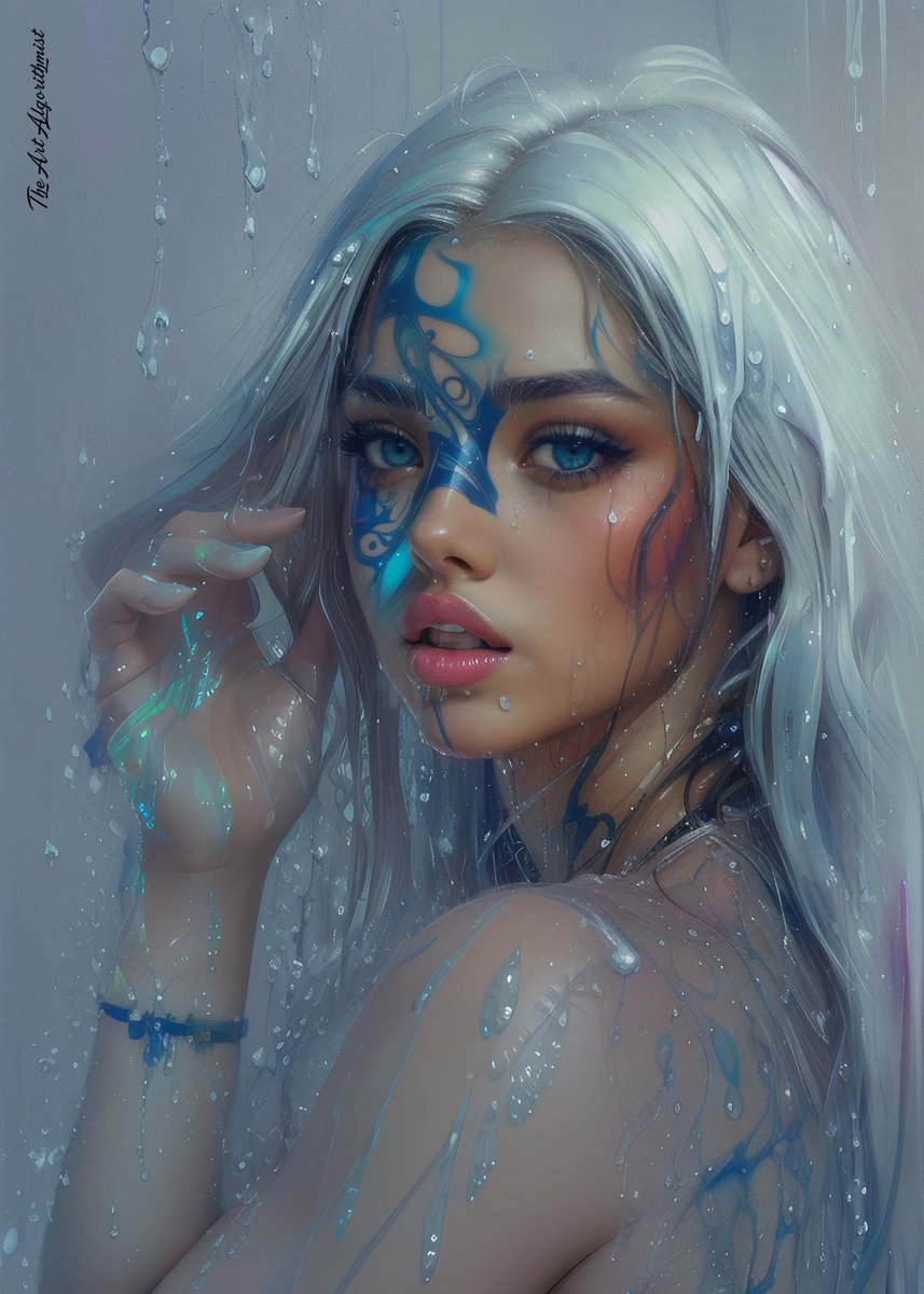 TAalgorithmist's tweet image. Touch of Water

#digitalart #digitalartist #digitalartwork #digitaldrawing #digitalillustration #digitalpainting #eyes #fantasy #fantasyart #beautywoman #aiartist #aiart #detailedartwork #whitehair #whitehead #whitehairgirl #portraitbeauty #beautifulgirl #wet #wetgirl