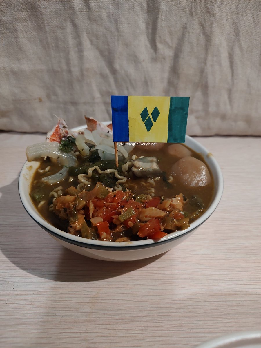 Nationality noodles: Saint Vincent and the Grenadines #food #cuisine #culinary #fusionfood #fusioncuisine #globalfood #worldfood #ramen #noodles #noodle #flag #flags #Vexillology #saintvincentandthegrenadines #saintvincentandthegrenadines🇻🇨 #saintvincent #caribbean #caribbeanfood
