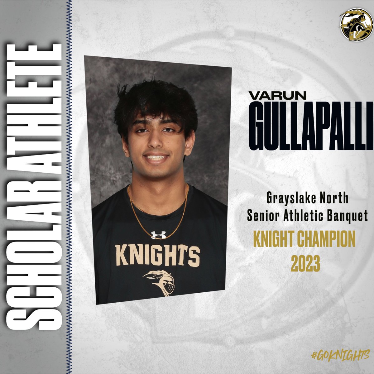 GNHSAthletics's tweet photo. Congratulations to our Knight Champion Award winners, Varun Gullapalli and Peyton Gerdes! 

#SeniorBanquet2023 #KnightPride https://t.co/FWimCuK1R6