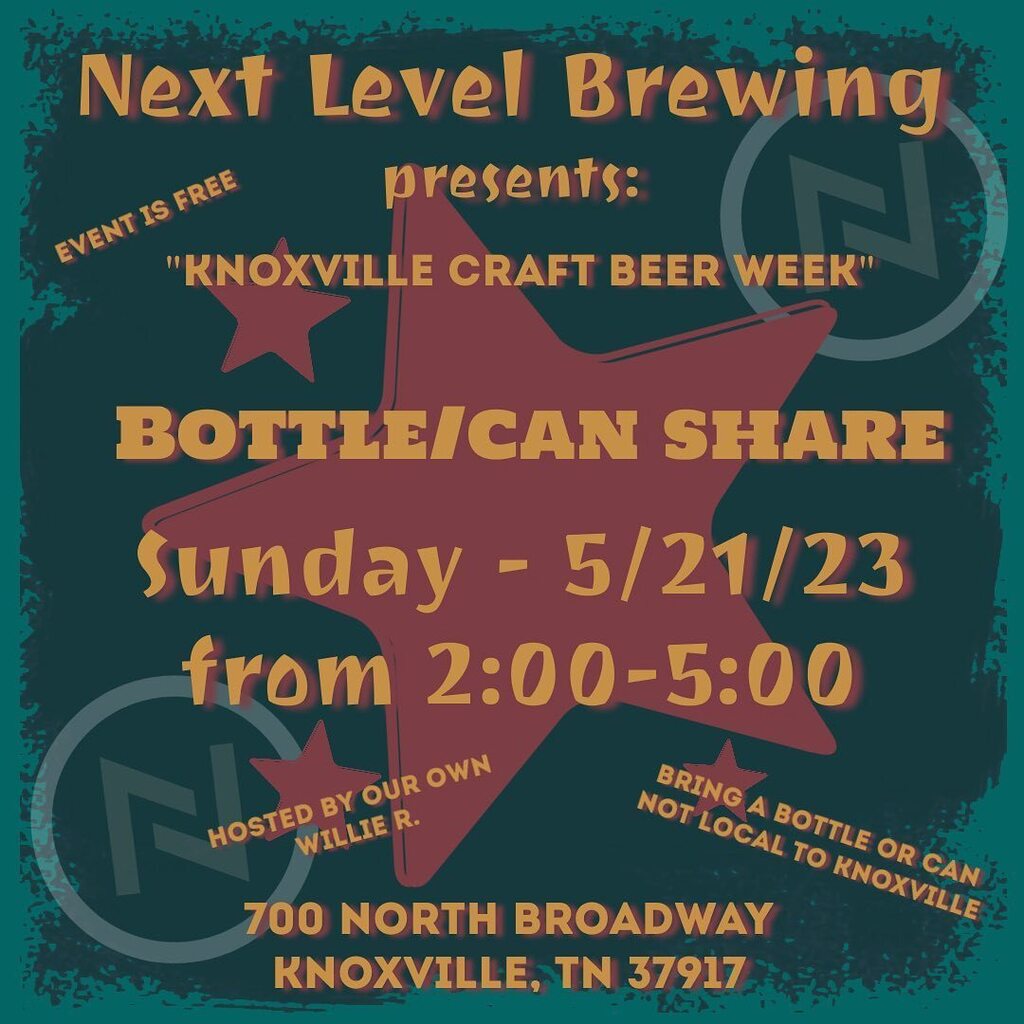 🐳🐳🐳 Knoxville Craft Beer Week is right around the corner and we’re getting pumped up here for it.  Join us Sunday, May 21 from 2:00-5:00 for a bottle/can share at <a href="/nextlevelknox/">Next Level</a> in the tap room.  The event is hosted by none other than our very own Wi… instagr.am/p/CsZ8FpwswtB/