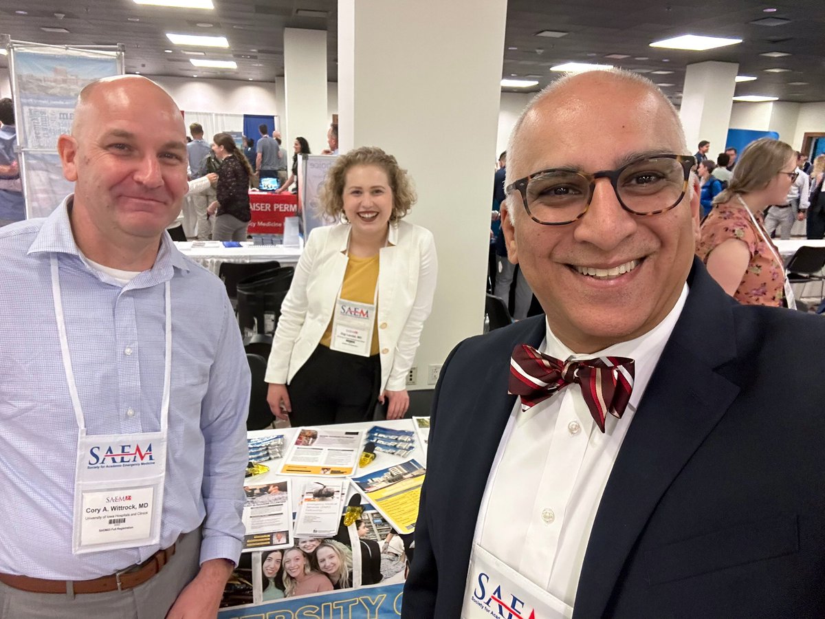 Had the pleasure of sharing the <a href="/Iowa_EM/">University of Iowa Emergency Medicine</a> SAEM Residency Fair booth with these two awesome people: @TheAzeemAhmed <a href="/DrWittrock/">Cory Wittrock</a> 

Grateful for the opportunity to connect with students, residents, and IMGs and talk about why I love Iowa and this crew! 
#EMSbound <a href="/SAEMonline/">SAEM</a>