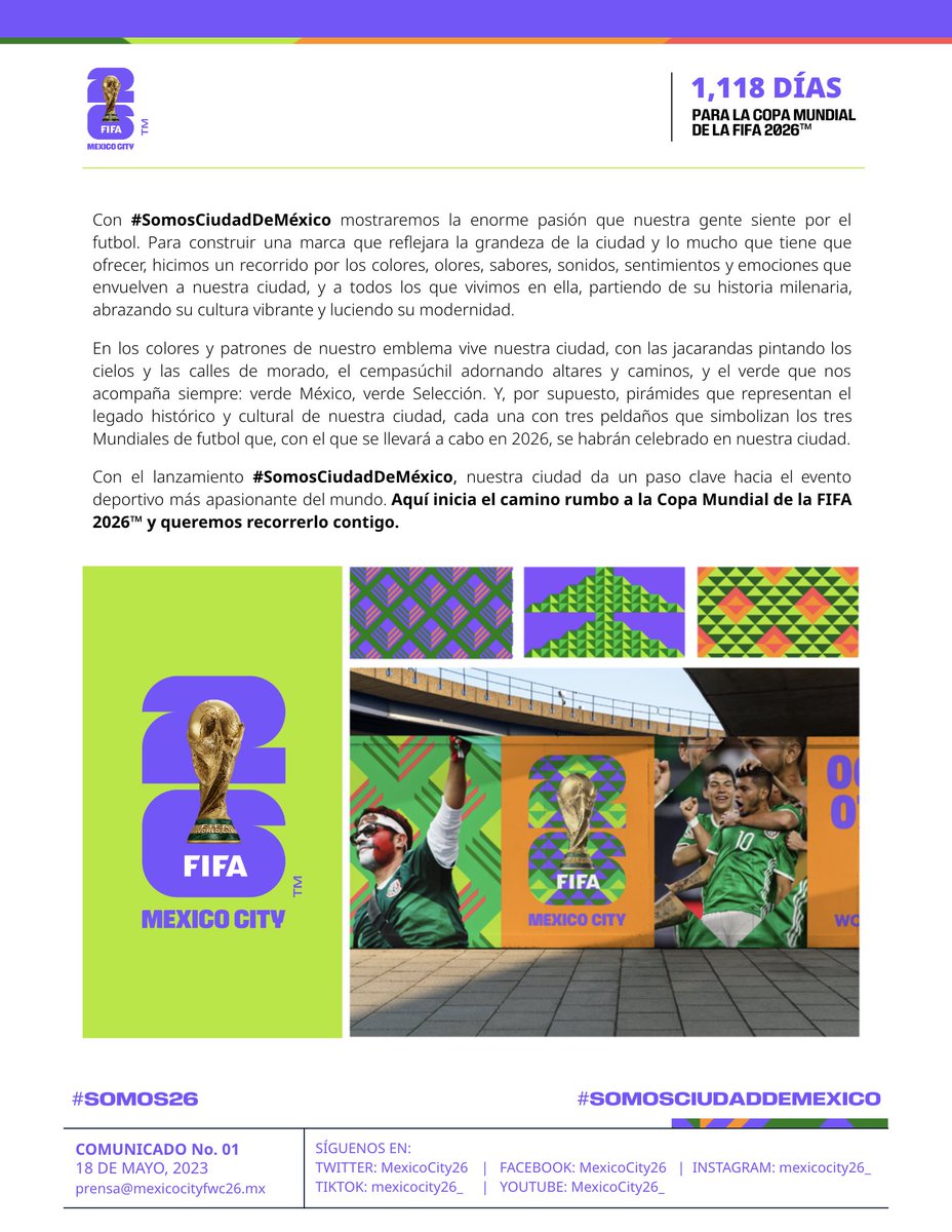 MexicoCity26's tweet photo. ¡La Ciudad de México acaba de subir el telón como sede de la Copa Mundial de la FIFA 2026™️! 🇲🇽🏆
¡La Ciudad de los Palacios se prepara para una celebración legendaria! 🎉💥 #WeAre26 #Somos26 https://t.co/n7l4ckzrjQ