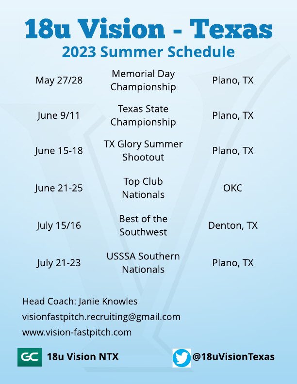 18uVisionTexas's tweet photo. LETS GET THE PARTY STARTED!!!

Summer 2023 schedule lookin’ 🥵 

#BigDogsEat😤 #AllAboard🚂 https://t.co/GiRzhdUwZU