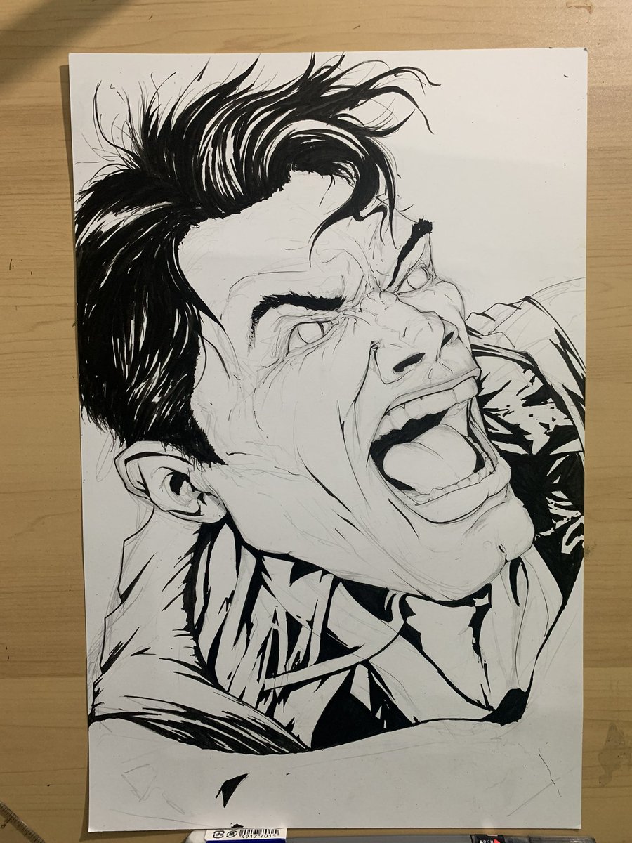 Super Man inking coming along nicely. Been busy with end of school activities. Hoping to get back to more updates and artwork soon!

#artist #kcartist #comicartist #inking #dccomics #drewdrewthis #localartist #comicon #superman