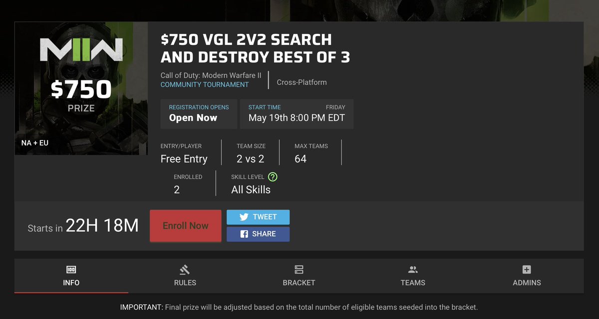 l33teracola's tweet photo. Are you a competitive gamer? Do you like #Cash #Money?  Yes….. you should join @RegimentGG and submit an application to verify your military status. Then head over to https://t.co/RhLEk3y6f9 and sign up for both $750.00 tourneys!!! @GFuelEnergy @Brparadox https://t.co/8yZ1Bl56b9