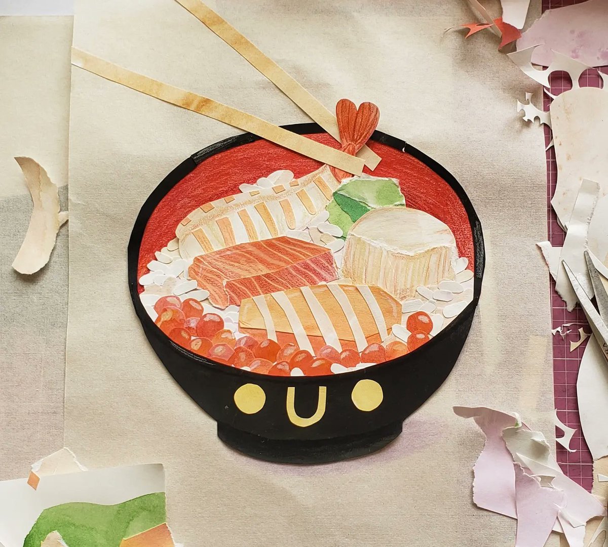 ModEnchantment's tweet image. Back in 2016, I visited the Kushiro Washō Ichiba with family.  You could buy a bowl of rice (kattedon/勝手丼) and bring it around to different vendors to buy various toppings and side dishes such as sashimi, roe, scallop and uni.🦐 
*   *   *
#artistsontwitter #illustration